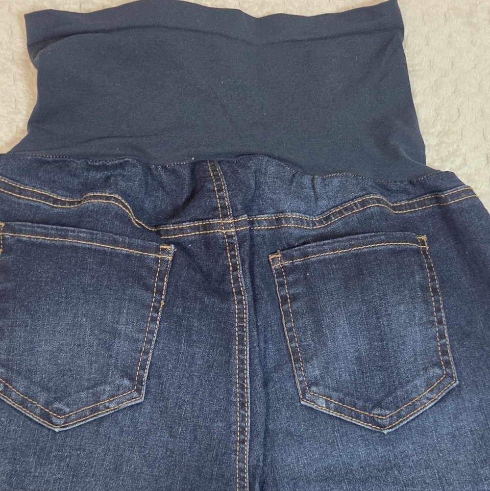 Motherhood Maternity Jeans Size L Dark denim flare 5 pocket. - Picture 6 of 11